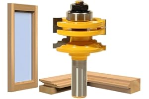 APlus Verleimfräser [ Schaft 1/2" 12,7mm ] Gehrung Verleimfräser Oberfräse Lock Miter Router Bit Holzbearbeitung Fräser Schneidwerkzeug für Graviermaschine Trimmmaschine