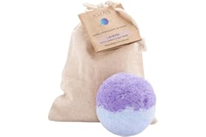 Bomba Effervescente Profumata da Bagno AMAS- Riequilibrante e Purificante- Olio Essenziale Lavanda- Fatta a mano in Italia - Naturale, Vegan e Plastic Free - Profumata - Aromaterapia - Idea Regalo