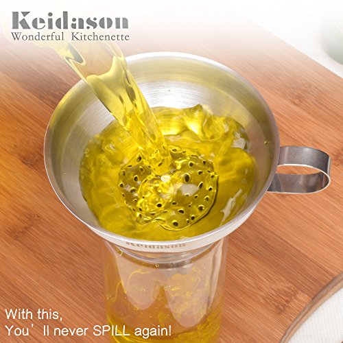 Keidason Edelstahl Küche Trichter mit Abnehmbarer Filter für den Transport von Flüssigkeiten & Fluid, Hinzufügen von Zutaten, Konfitüren und Marmeladen zu Lagerbehälter (10cm) - 7