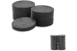 ENLACE Magnesy, bardzo silne magnesy ferrytowe, 30 x 3 mm, okrągłe, mocne, duże, 30 sztuk, czarne magnesy z mocnym uchwytem do tablicy magnetycznej, do samodzielnego wykonania, na lodówkę, do szkoły, dla rodziny, biura