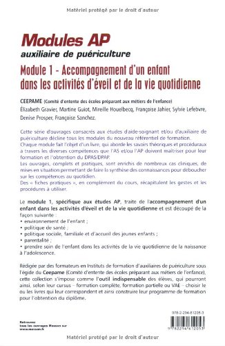 Modules AP - 1: L'accompagnement d'un enfant dans les activités d'éveil et de la vie quotidienne