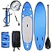 Produktbild YUEBO 305cm Aufblasbares Sup Stand-up Paddel Board 15cm Dick, iSUP Paddle Board mit Pumpe + 3-TLG verstellbares Paddle + Fuß Spuleleine + Großer Rucksack (DA01_blau_305 x 76 x 15cm)