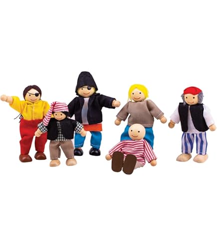 Bigjigs Toys Heritage Playset Wooden Dolls House People - 8