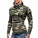 Produktbild Sannysis Männer Camouflage Mantel Jacke Pullover Rollkragen Sweatshirt Langarm Oberbekleidung (L3, Grün)