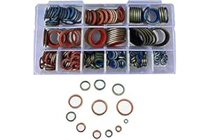 KEEPLUS Verschiedene Dichtungssätze, Dichtungsring Sortiment Gummidichtungen, O-Ring Sortiment Dichtungsring Set, Hydraulic Plumbing Dichtungen Dichtungssatz, Gummischeiben Dichtungs Sortiment Set (245PCS)