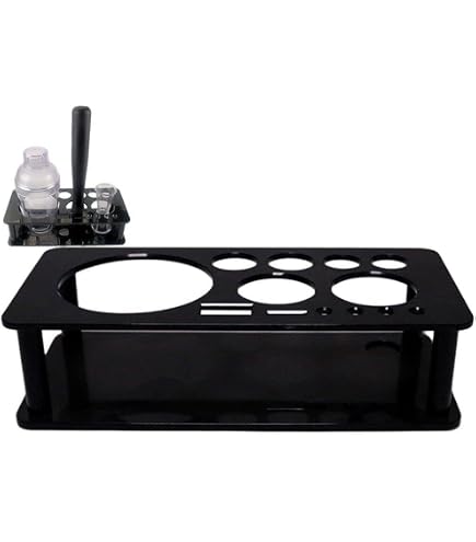 Support En Bambou Pour Outils De Barman - Rangement Shaker, Cuillère, Passoire, étagère Compacte 29x9.5x8 Cm