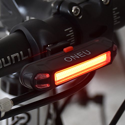 ONEU Fahrradbeleuchtung, Fahrrad Rücklicht, 100 Lm Wiederaufladbare LED Wasserdicht Sport Fahrradlicht 6-Modus - 2