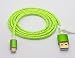 Produktbild textilummanteltes Micro USB Kabel 1,0m grün - geeignet für alle Smartphones & Tablets mit Micro USB Anschluss