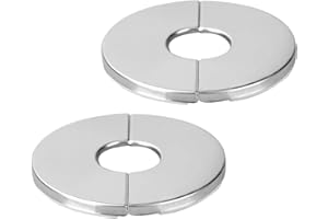 ALI2 2 pezzi rosone miscelatore doccia,rosone rubinetto, copertura tubo in acciaio inossidabile per rubinetti da doccia, rubinetti da cucina bagno (diametro interno 40 mm-diametro esterno 140 mm)