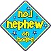 Non personalised FUNKY NO.1 NEPHEW novelty baby on board car window sign.