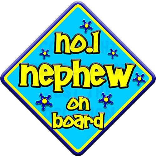 Non personalised FUNKY NO.1 NEPHEW novelty baby on board car window sign.