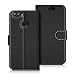 Produktbild Huawei Nova 2 Hülle, Coodio Huawei Nova 2 Lederhülle, Huawei Nova 2 Ledertasche, Wallet Brieftasche Tasche Schutzhülle mit Magnetverschluss Kartenfächer Standfunktion für Huawei Nova 2, Schwarz