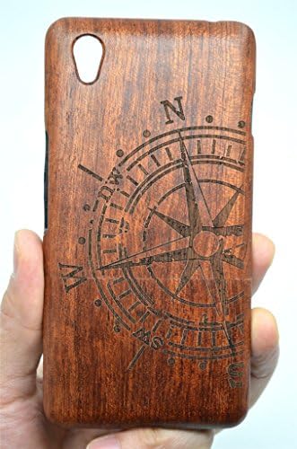 OnePlus X Case, Wood Collection(TM) Wood Case for OnePlus X ( Rose Wood Compass)- Wood Collection(TM) Handmade Wooden Case and Cover for Your Smartphone and Tablet