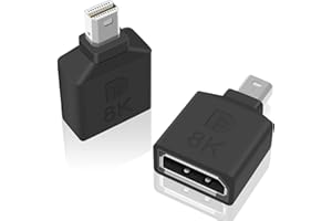 Maxhood Mini Displayport to Displayport Adapter, 8k Mini DP to DP Adapter, Mini Displayport Male to Displayport Female Converter Bi-Directional DP 1.4 Adapter for PC Laptop TV Gaming Monitor, 2pack