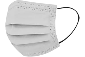 NCQIFEI 50 Pièces Adulte Jetable Protection Faciale 3 Couches Visage Tissu Impression Noir Blanc Couleur Non-tissé Bandeaux Femme et Hommes Confortable Anti-Poussière Respirable écharpe (B10)