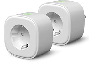 Meross Presa Intelligente, Presa Smart WiFi 16A, Smart Plug(Type F) Monitoraggio Consumi Funzione Timer, APP Controllo Remoto, Compatibile con SmartThings, Alexa, Google Assistant, 2 Pezzi Grigi