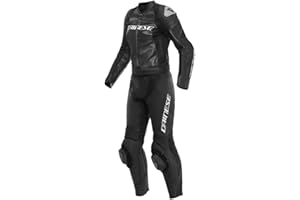 DAINESE Mirage Tuta in pelle da moto da donna in due pezzi, nero/bianco, 50