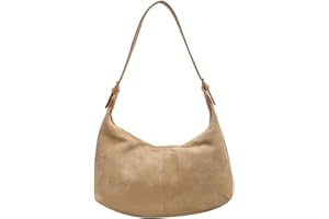 RuiDay Borsa Donna a Spalla in Pelle Scamosciata, Borsetta Sacchetto Borsello Hobo, Borsa Ascellare Retrò, Borsa a Tracolla Autunnale e Invernale Tracolla Regolabile