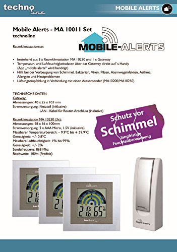 Technoline Raumklimaset, 9.8 x 1.6 x 10 cm, silber, MA 10011 - 7