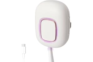 ELMWAY STB-031 Large-Capacity UVC Toothbrush Sanitizer by ELMWAY – Wall-Mounted or Portable UVC Holder with Drying Fan, Rose Gold Trim & USB Rechargeable – Fits Most Brush Heads – White