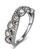 Adisaer Ring Damen Edelstahl Damenring Gold Titanring Edelstahl Damen Ring 14K Vergoldet Schwarz Twist Diamant Kristall Gelb Größe 54 (17.2) Memoir Süß Ring Für Tochter