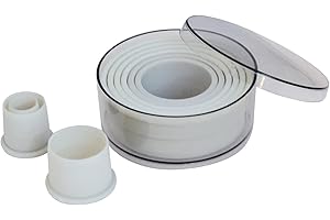 DE BUYER DeBuyer plastica Set di 9 tagliapasta, diam da 2, 4308.00, Avorio, Diametro da 2 cm a 10 cm