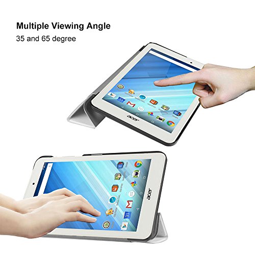 AVIDET Ultra Slim Acer Iconia One 8 B1-850 Hülle Case Superleicht Ständer Smart Shell Cover Schutzhülle Etui Tasche für Acer Iconia One 8 B1-850 Tablet-PC (Weiß) - 3