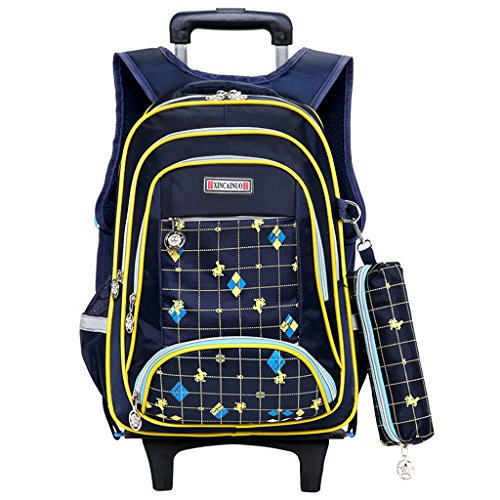 Preisvergleich Produktbild Kinder Trolley Rucksack Schul Rucksack - Kindergepäck Reisegepäck Rolling Schulranzen Kinderkoffer Tasche für Mädchen Jungen Lässig Wasserdicht Kindertrolley Reisekoffer