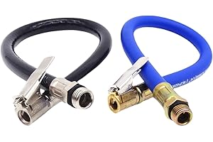 CRLLDPM 2 Piezas Manguera de Inflado de Neumáticos, Adaptador de Extensión de Válvula de Neumático, Manguera de Extensión de Bomba de Aire, Manguera de Inflador de Coche, Para Motocicletas y Automóviles