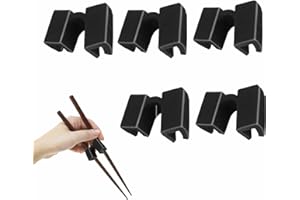 YINGMENGZHIGE 5 Stück Schwarz Essstäbchen Hilfe,Sushi Stäbchen Hilfe PE Kunststoff,Essstäbchen für Anfänger,Stäbchen Kinder Erwachsene,Anfänger Training essstäbchen für Erwachsene Kinder zum Lernen Trainieren