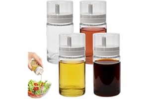 Byfoyif 4 Pcs Bouteille Huile Olive avec Bec Verseur, 100ml Récipient Vinaigrette Anti-Goutte, Verseur Huile d'Olive en Verre, Petit Flacon de Vinaigrette Rechargeable, pour Sirop Cuisine Pique-Nique