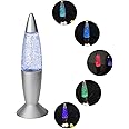 Cdycam Glitter Lava Lamp LED Vintage Mini 7.28'' Night Light Lamp with USB Multi Color Changing Rocket Light for Kids Boys Girls Adult Bedroom