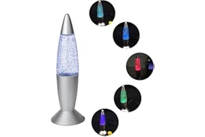 Cdycam Glitter Lava Lamp LED Vintage Mini 7.28'' Night Light Lamp with USB Multi Color Changing Rocket Light for Kids Boys Girls Adult Bedroom