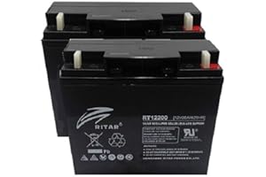 GENERIC 2x 12v 20ah ritar mobility scooter batteries replaces 17/18/22ah, 12 months warranty - fully rechargeable