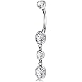 OUFER Body Piercing Titanium Internally Belly Button Bars 14G Navel Piercing Jewllery Clear Belly Navel Bars Rings Piercing