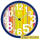 WIHY Leise Seiko Wanduhr Quarz Batterie Mode Präzision modernes Geschenk Uhr Digital Art Zeichnung Quarzuhr Home Wanduhr, 13 Zoll, Basic Sapphire Blue - Pin-019,