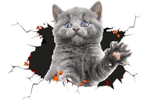 ihreesy Adesivi con Gatto,Adesivi Murali 3D Gatto Adesivo per auto Animale Gattino 3D Simulazione di Personalità Divertente Decorazione Adesivi Decalcomanie per Auto Accessori per Styling Dell'auto,#A