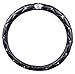 Produktbild ECLEAR Auto Universal Lenkradhülle Lenkrad Abdeckung Lenkradbezug Lenkradschoner aus Mikrofaser-Leder 37-39 cm/15" mit Krone Anti Rutsch Schwarz für Mädchen und Damen