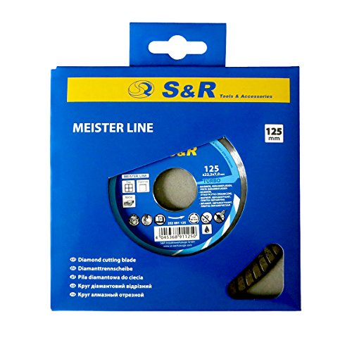 S&R Diamanttrennscheibe, Trennscheibe 125 x 1,6 (5,5) x 22,2 zum Schneiden von CERAMIC, harter Keramik, Fliesen, Marmor, Granit, Kacheln, Kalkstein und weiteren harten Materialien. Profi-Qualität - 3