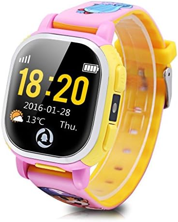 Tencent QQwatch Kids Smart Watch GPS LBS Wifi Smart Safe Locator Camera Activity Tracker SOS Call for Android and IOS (Pink)