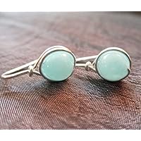 Ohrringe Noble - Edelstein Aquamarin - versilbert