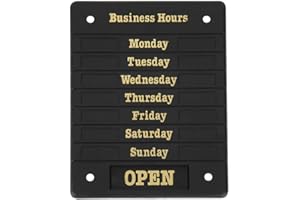 Beaumont - Panneau d'affichage des horaires d'ouverture réglable avec ventouses en anglais DL226