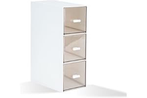 DIBALIYI 1PCS Plastic Tea Box, Clear Lid Tea Bag Storage, Easy Access Tea Bag Organiser, Coffee Storage with 3 Drawers for Sugar Sachets, Tea Bags (1PCS)