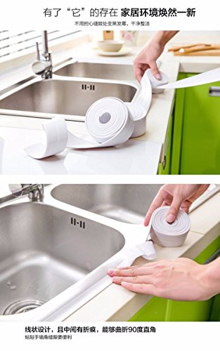 ELEGIANT Wasserdicht Band Küchen Badezimmer Anti Mehtau Dichtungsband für Wand Wannen Randschutz usw 3.2Mx3.8cm - 3