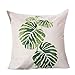 Produktbild gotd Weihnachten Deko Kissen Pastoral Style Grün Leaf Baumwolle/Leinen Kissen Überwurf Schutzhülle Kissenbezüge Kissenbezug für Sofa Überwurf Kissen Fall Christmas Gifts 45,7 x 45,7 cm
