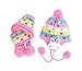Womdee(TM) Pink Baby Rabbit Ear Colorful Stripe Polka Dot Weave Knitting Earmuff Scarf Hat Set(6Months-4Years) -1Set(2Pcs)