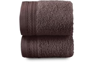 Top Towel - Premium - Duże ręczniki kąpielowe - Ręczniki kąpielowe - 2 ręczniki do twarzy lub bidetu - 30 x 50 cm - 100% bawełna - 600 gramów - Brązowe