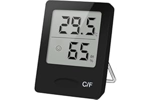 Room Thermometer Hygrometer, Houdian Mini Digital Thermo-Hygrometer Indoor Temperature Humidity Monitor Meter Gauge for Homes, Offices, Greenhouse (Black)