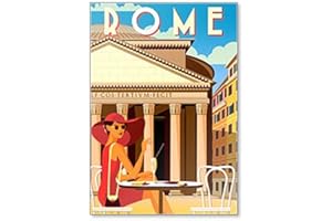 FOTO MAGNETS Aimant de réfrigérateur Jeune femme sur le carré devant le panthéon à Rome