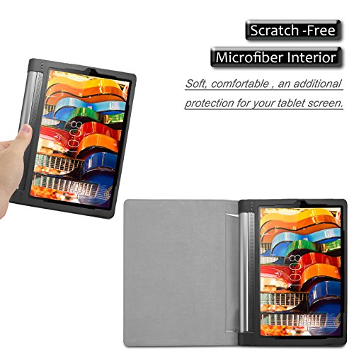 Lenovo Yoga Tab 3 Plus/ Lenovo Yoga Tablet 3 10 Pro Hülle Case, Infiland Slim Fit Folio PU-lederne dünne Kunstleder Schutzhülle Cover Tasche für Lenovo Yoga Tab 3 Plus 25,65cm (10,1 Zoll IPS) Convertible Media Tablet/Lenovo YOGA Tablet 3 10 Pro 25,6 cm (10,1 Zoll QHD IPS) Tablet (Not für Lenovo Yoga Tab 3 10) (Große Augen) - 5